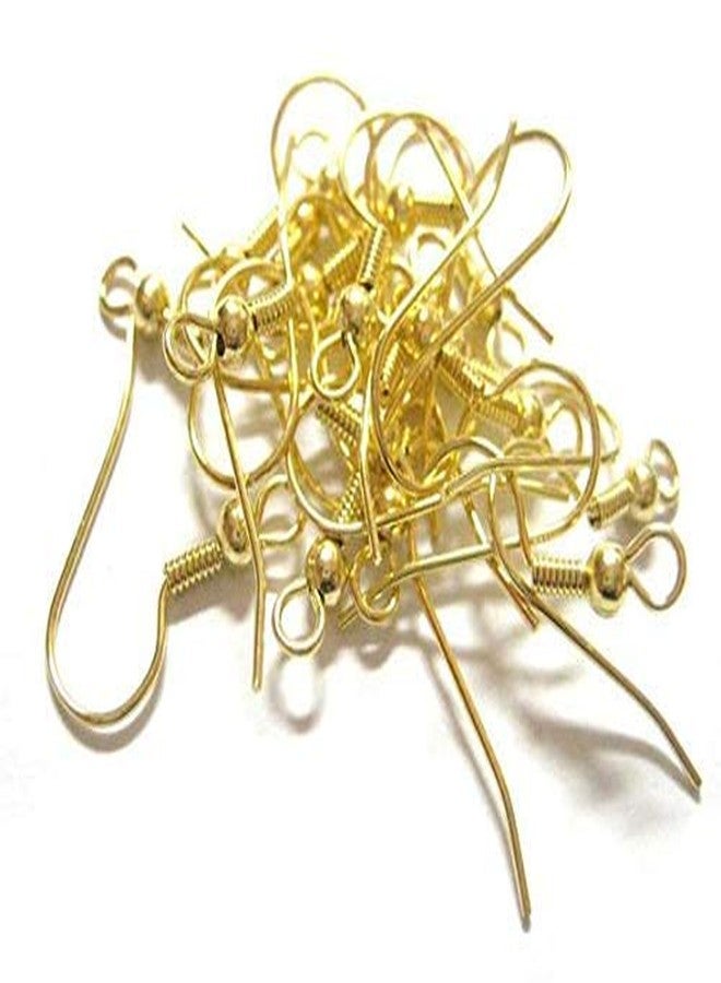 Excellentcrafts Metal Earring Hooks (Fish Hooks) for Jewellery Making Pack of 100 Pcs (Gold Silver) - Image 2